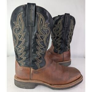 Dan Post Brown Boldon Western Cowboy Boots Broad Square Toe 8 D